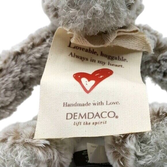 Demdaco Giving Bear Plush Brown White 9" Always in my Heart Mottled Frosted - Picture 3 of 12